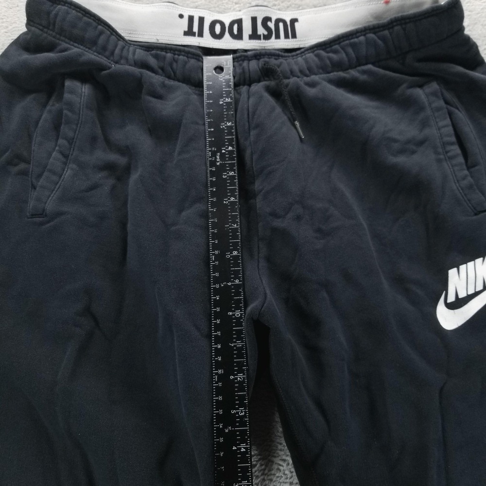 Nike Sweatpants Mens L Black Fleece Joggers Drawstring Pockets Gym Workout - Picture 7 of 10